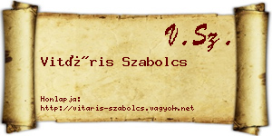 Vitáris Szabolcs névjegykártya