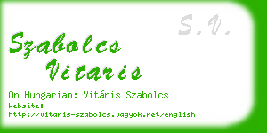 szabolcs vitaris business card